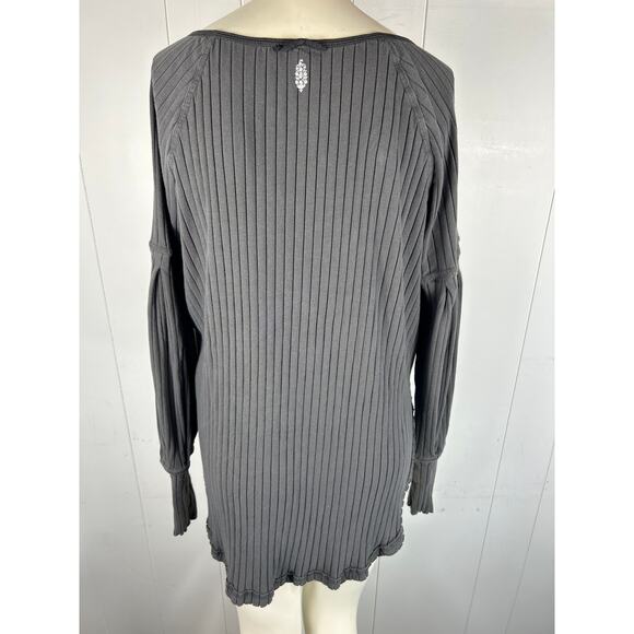 FREE PEOPLE MOVEMENT Bella Layer Ribbed Sweater in Gray Size M - Picture 4 of 6